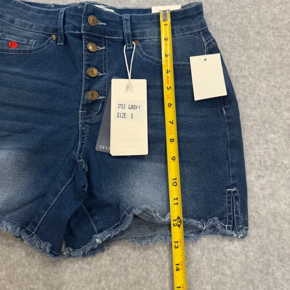 Get Lucky Brand Womens High Rise Button Fly Denim Shorts‎ Size 5 NEW JORTS